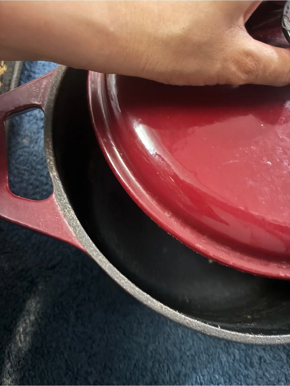 Enamel Cast Iron Dutch Oven - Deep Red